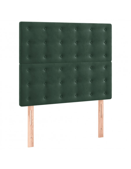 Giroletto a Molle con Materasso Verde Scuro 90x200 cm Velluto