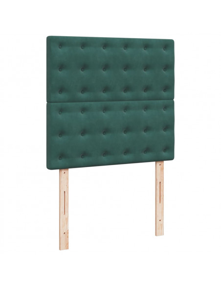 Giroletto a Molle con Materasso Verde Scuro 90x190 cm Velluto