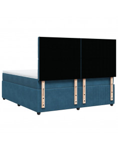 Giroletto a Molle con Materasso Blu 180x200 cm in Velluto 2