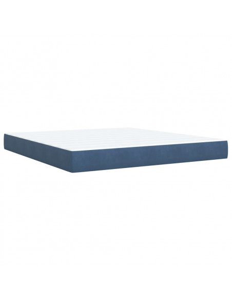 Giroletto a Molle con Materasso Blu Scuro 180x200 cm in Velluto