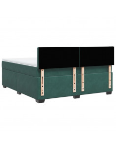 Giroletto a Molle con Materasso Verde Scuro 180x200 cm Velluto 2