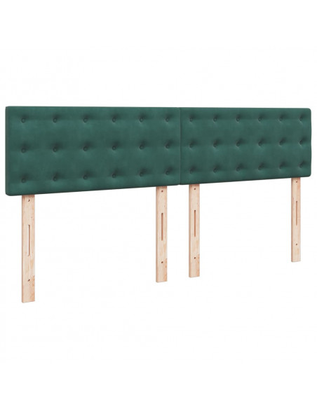 Giroletto a Molle con Materasso Verde Scuro 180x200 cm Velluto