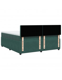 Giroletto a Molle con Materasso Verde Scuro 180x200 cm Velluto 2