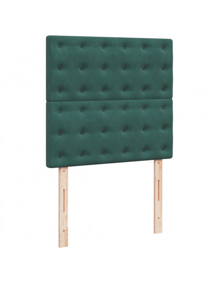 Giroletto a Molle con Materasso Verde Scuro 90x200 cm Velluto