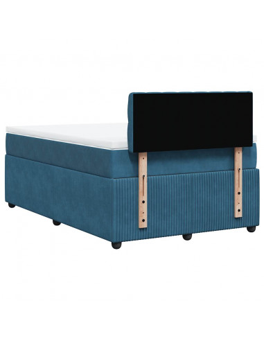 Giroletto a Molle con Materasso Blu 120x200 cm in Velluto