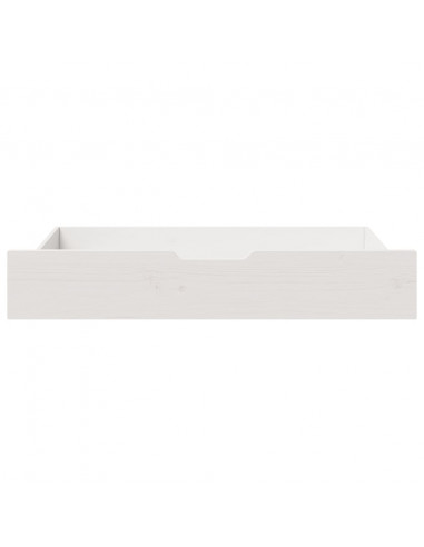 Cassettoni da Letto 2 pz Bianchi 95x55x16cm Legno Massello Pino