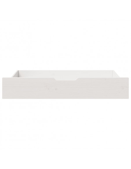 Cassettoni da Letto 2 pz Bianchi 95x55x16cm Legno Massello Pino