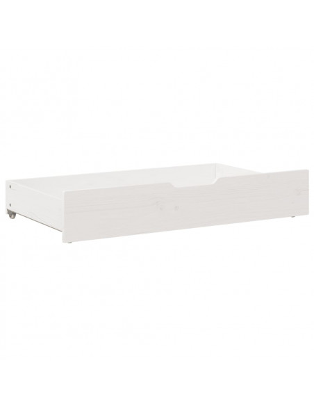 Cassettoni da Letto 2 pz Bianchi 95x55x16cm Legno Massello Pino