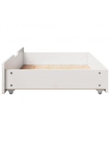 Cassettoni da Letto 2 pz Bianchi 95x55x16cm Legno Massello Pino