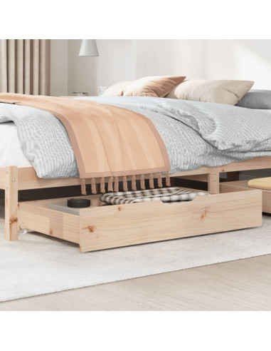 Cassettoni da Letto con Ruote 2 pz 95x55x16 cm in Legno di Pino