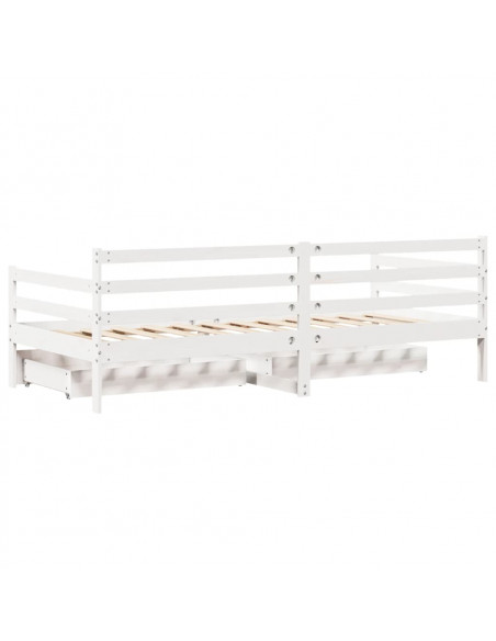 Dormeuse con Cassetti 90x200 cm Legno Massello Pino
