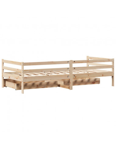 Dormeuse con Cassetti 90x200 cm Legno Massello Pino