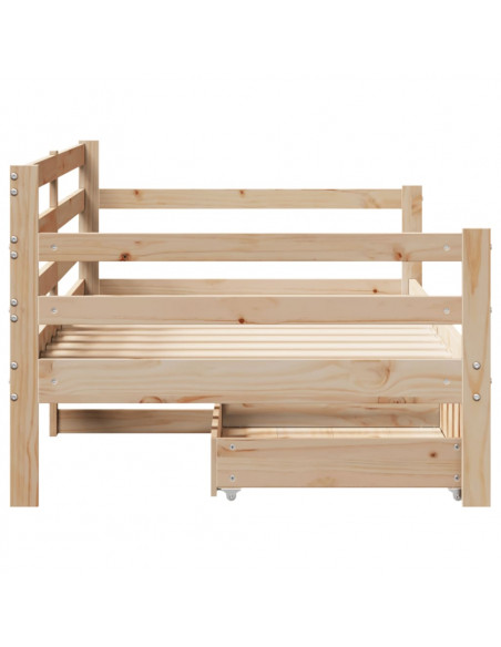 Dormeuse con Cassetti 90x200 cm Legno Massello Pino