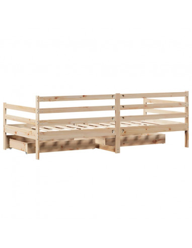 Dormeuse con Cassetti 90x200 cm Legno Massello Pino