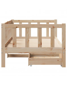 Dormeuse con Cassetti 90x200 cm Legno Massello Pino