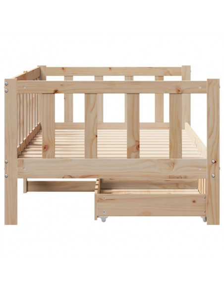 Dormeuse con Cassetti 90x200 cm Legno Massello Pino