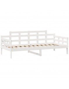 Dormeuse con Cassetti Bianca 80x200 cm Legno Massello di Pino