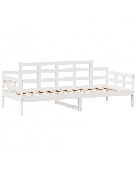 Dormeuse con Cassetti Bianca 80x200 cm Legno Massello di Pino