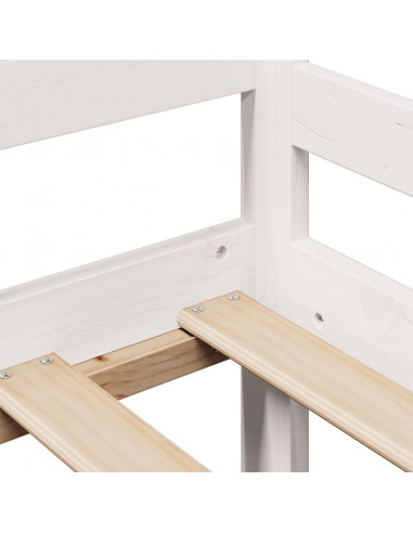 Dormeuse con Cassetti Bianca 80x200 cm Legno Massello di Pino