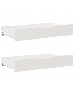 Dormeuse con Cassetti Bianca 80x200 cm Legno Massello di Pino 2