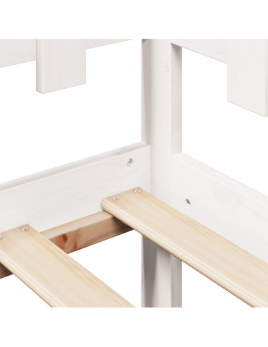 Dormeuse con Cassetti Bianco 90x200 cm Legno Massello di Pino