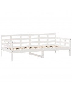 Dormeuse con Cassetti Bianco 90x200 cm Legno Massello di Pino