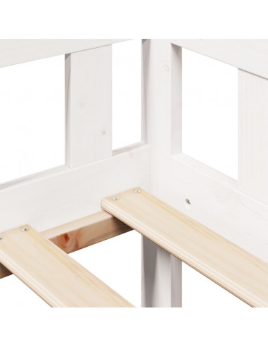 Dormeuse con Cassetti Bianco 90x200 cm Legno Massello di Pino