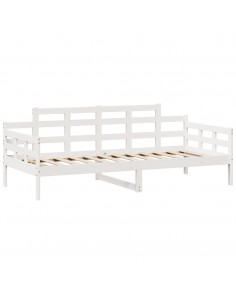 Dormeuse con Cassetti Bianco 90x200 cm Legno Massello di Pino