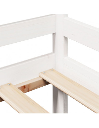 Dormeuse con Cassetti Bianco 90x200 cm Legno Massello di Pino