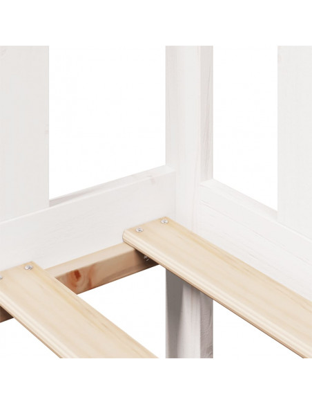 Dormeuse con Cassetti Bianco 90x200 cm Legno Massello di Pino