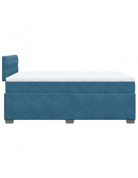 Giroletto a Molle con Materasso Blu 120x190 cm in Velluto