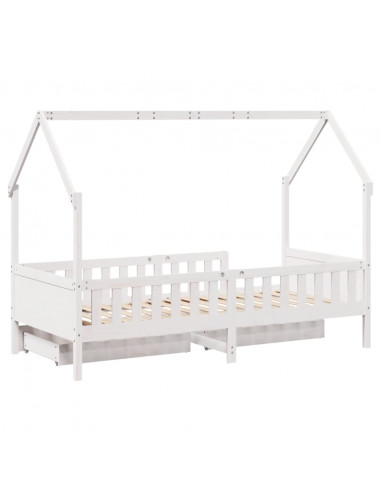 Giroletto Bambini con Cassetti 80x200 cm Legno Massello di Pino