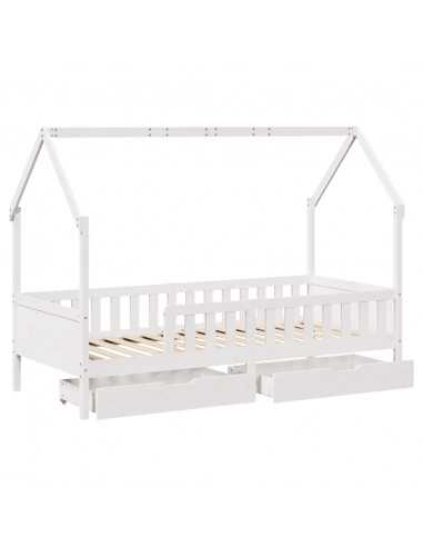Giroletto Bambini con Cassetti 80x200 cm Legno Massello di Pino