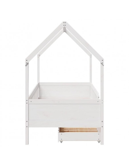 Giroletto Bambini con Cassetti 90x200 cm Legno Massello di Pino