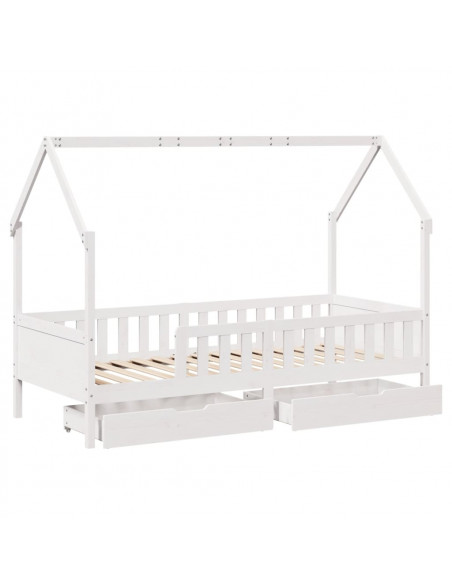 Giroletto Bambini con Cassetti 90x200 cm Legno Massello di Pino