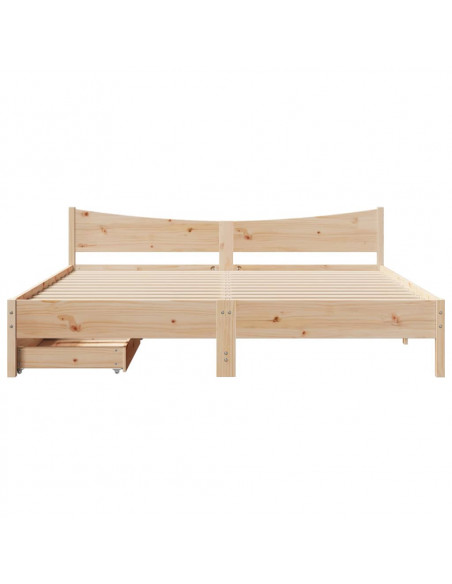 Giroletto con Cassetti 200x200 cm in Legno Massello di Pino