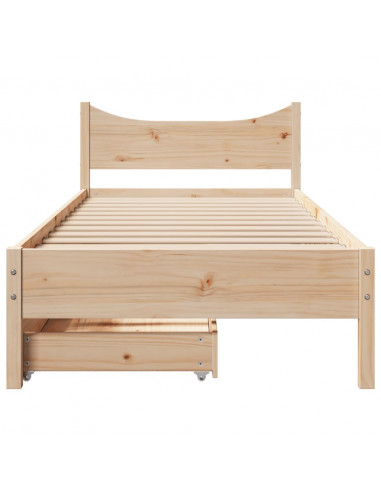 Giroletto con Cassetti 90x200 cm in Legno Massello di Pino