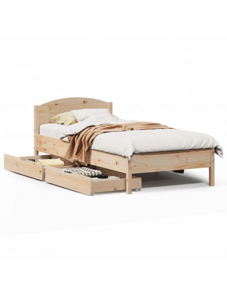 Giroletto senza Materasso 100x200 cm in Legno Massello di Pino
