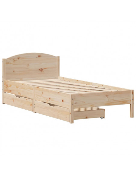 Giroletto senza Materasso 100x200 cm in Legno Massello di Pino