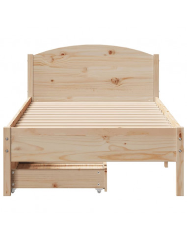 Giroletto senza Materasso 100x200 cm in Legno Massello di Pino