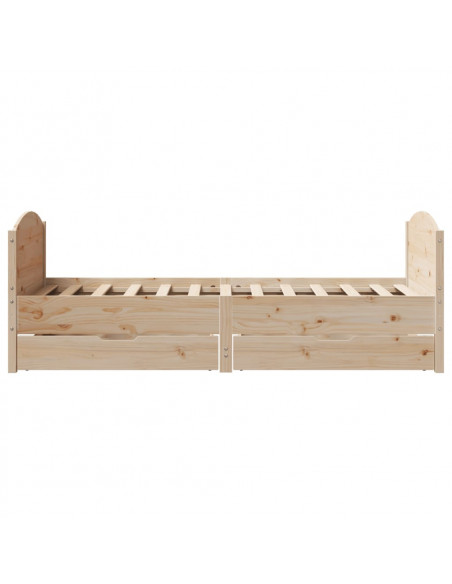 Giroletto senza Materasso 100x200 cm in Legno Massello di Pino