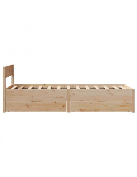Giroletto senza Materasso 100x200 cm in Legno Massello di Pino