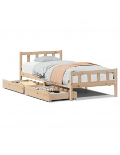 Giroletto senza Materasso 100x200 cm in Legno Massello di Pino