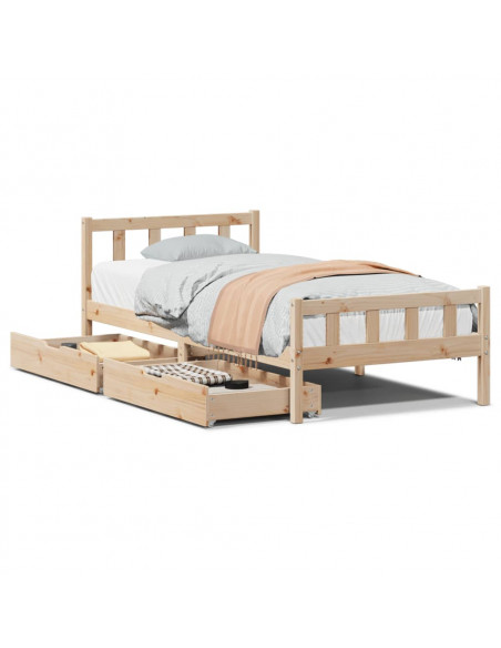 Giroletto senza Materasso 100x200 cm in Legno Massello di Pino