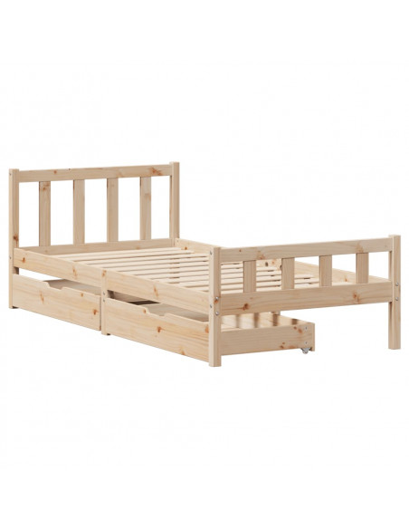 Giroletto senza Materasso 100x200 cm in Legno Massello di Pino