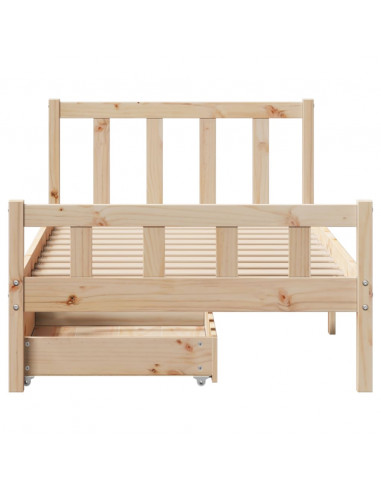 Giroletto senza Materasso 100x200 cm in Legno Massello di Pino