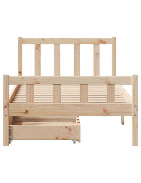 Giroletto senza Materasso 100x200 cm in Legno Massello di Pino