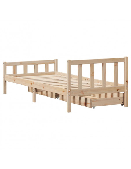 Giroletto senza Materasso 100x200 cm in Legno Massello di Pino
