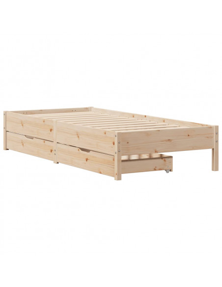 Giroletto senza Materasso 100x200 cm in Legno Massello di Pino