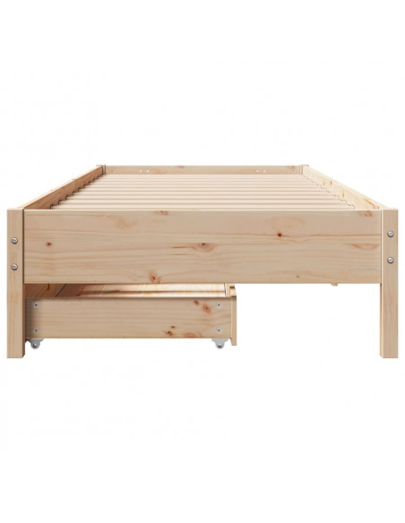 Giroletto senza Materasso 100x200 cm in Legno Massello di Pino